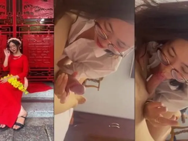 Em teen kính cận với bộ đồ công sở lần nào anh cũng quay mặt em