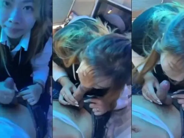 Nứng lên trên xe em cũng bú mút