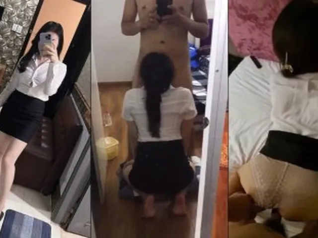 Húp em đông nghiệp sau giờ làm vẫn mặc đồ công sở