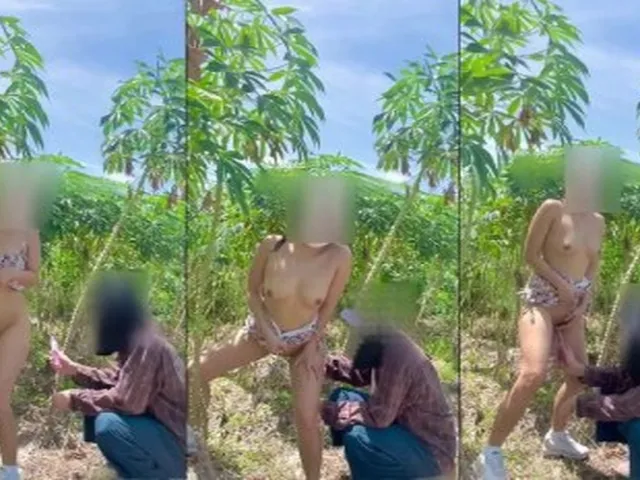 Đang public trên đồi thì gặp anh trai làm rẫy giúp 1 tay để người yêu quay phim